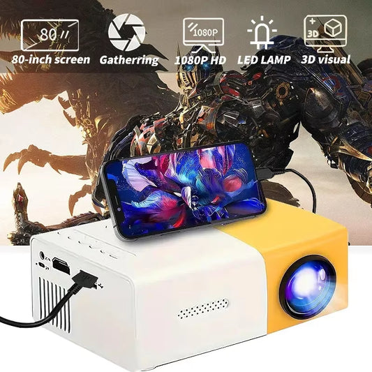 YG300 Mobile Phone Screen LED Mini Projector HD 320X240P Compatible HDMI USB TF Audio Home Multimedia Player Smart Projector