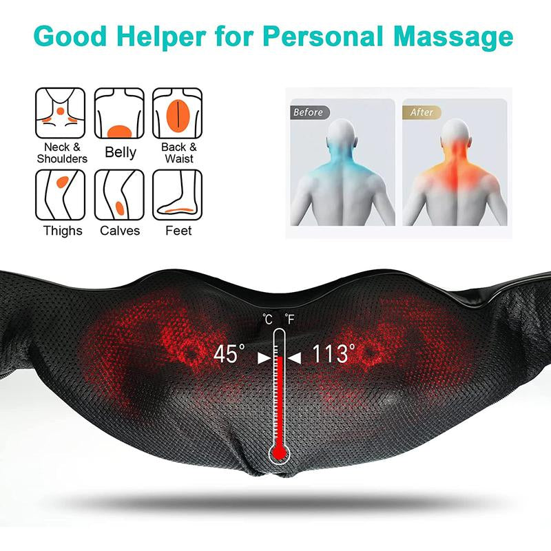 Cotsoco Shiatsu Neck and Shoulder Massager with Heat, Deep Tissue 3D Kneading Massage Pillow, Electric Car Neck Back Massager, Christmas New Year Gifts for Mom Dad Comfort